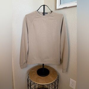 NWOT Men’s Tan French Terry Crewneck Sweatshirt | Classic Raglan Pullover